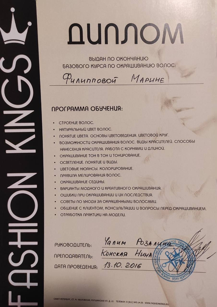 Базовый курс по окрашиванию волос (Fashion Kings)